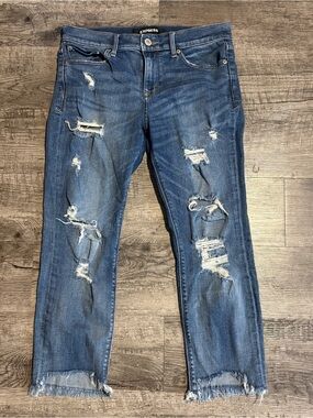 Express Jeans Women’s 8S Blue Mid Rise Skinny Ankle